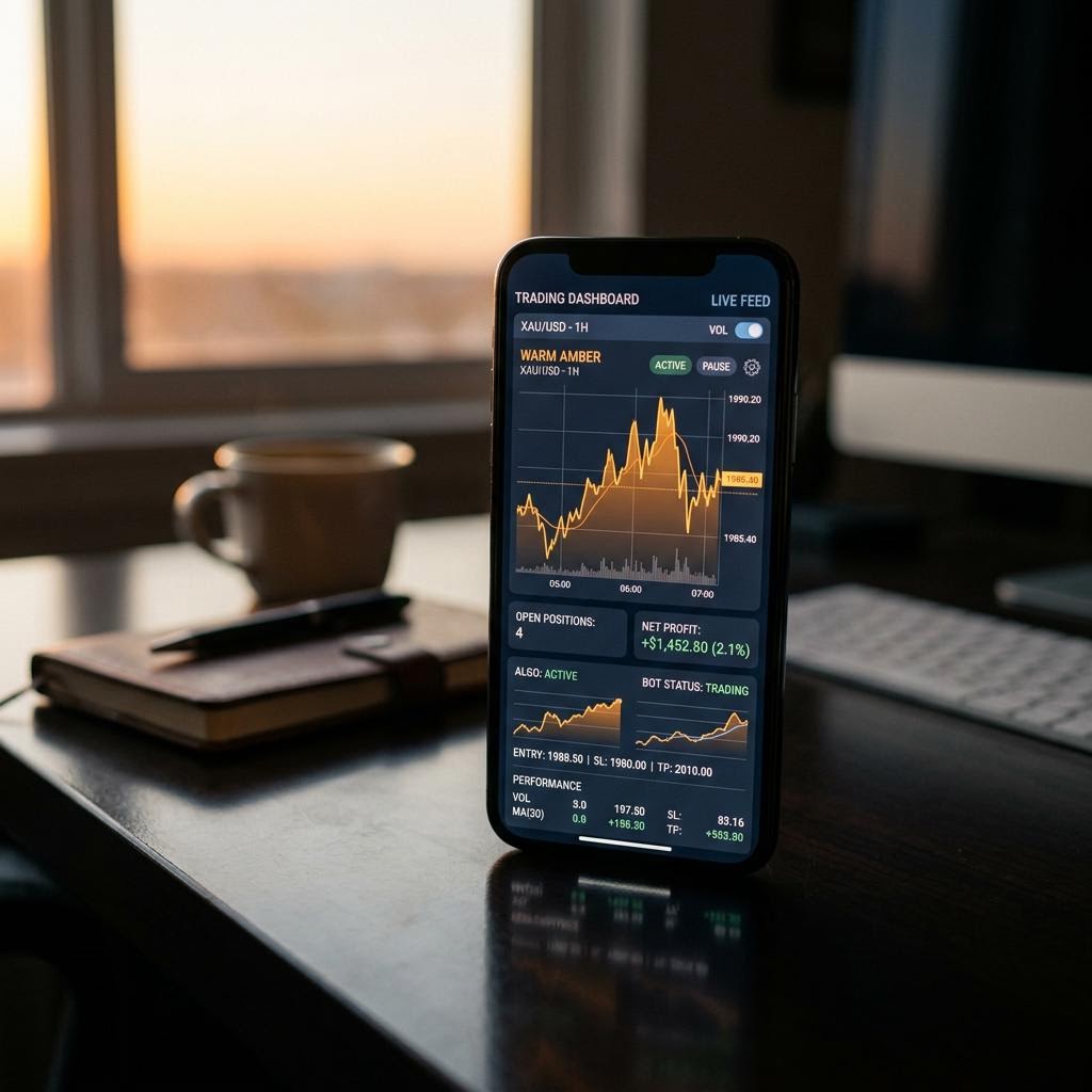Nang Locvinh AI crypto trading platform interface on smartphone